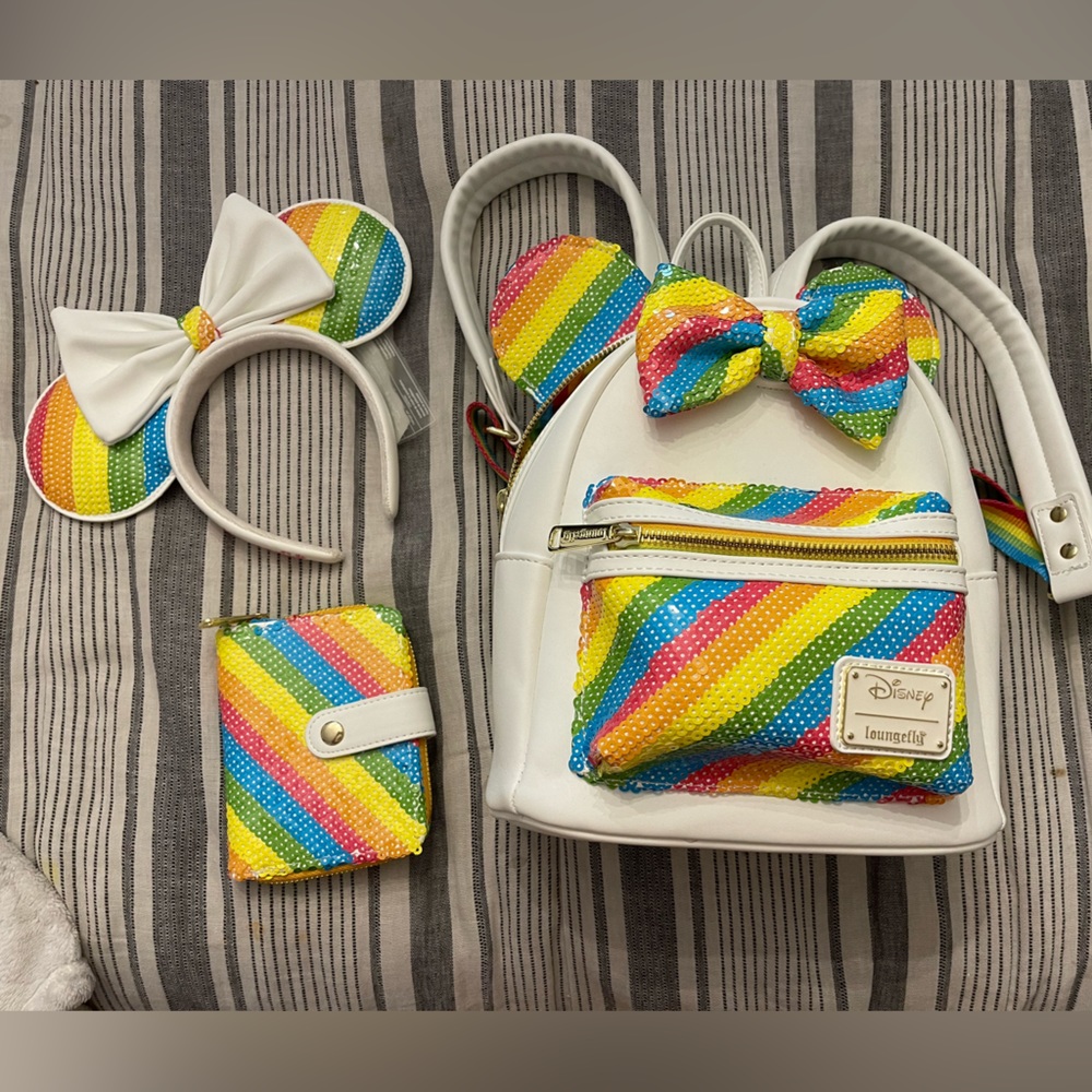 Loungefly Disney Sequin Rainbow Minnie Collection